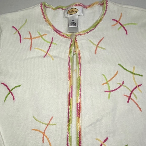 Talbots Embroidered One Button Cardigan Size M - Picture 3 of 7